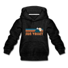 Sun Valley, Idaho Youth Hoodie - Retro Mountain Youth Sun Valley Hooded Sweatshirt - charcoal gray