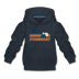 Steamboat, Colorado Youth Hoodie - Retro Mountain Youth Steamboat Hooded Sweatshirt - navy