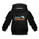 Steamboat, Colorado Youth Hoodie - Retro Mountain Youth Steamboat Hooded Sweatshirt - charcoal gray