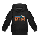 Tahoe, California Youth Hoodie - Retro Mountain Youth Tahoe Hooded Sweatshirt - black
