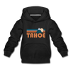 Tahoe, California Youth Hoodie - Retro Mountain Youth Tahoe Hooded Sweatshirt - black