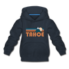 Tahoe, California Youth Hoodie - Retro Mountain Youth Tahoe Hooded Sweatshirt - navy