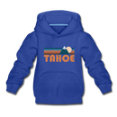 Tahoe, California Youth Hoodie - Retro Mountain Youth Tahoe Hooded Sweatshirt - royal blue