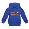 Tahoe, California Youth Hoodie - Retro Mountain Youth Tahoe Hooded Sweatshirt - royal blue