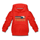 Tahoe, California Youth Hoodie - Retro Mountain Youth Tahoe Hooded Sweatshirt - red