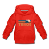 Tahoe, California Youth Hoodie - Retro Mountain Youth Tahoe Hooded Sweatshirt - red