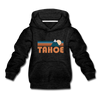 Tahoe, California Youth Hoodie - Retro Mountain Youth Tahoe Hooded Sweatshirt - charcoal gray