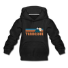 Tennessee Youth Hoodie - Retro Mountain Youth Tennessee Hooded Sweatshirt - black