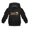 Winter Park, Colorado Youth Hoodie - Retro Mountain Youth Winter Park Hooded Sweatshirt - black