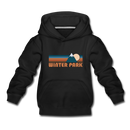 Winter Park, Colorado Youth Hoodie - Retro Mountain Youth Winter Park Hooded Sweatshirt - black