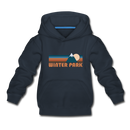 Winter Park, Colorado Youth Hoodie - Retro Mountain Youth Winter Park Hooded Sweatshirt - navy