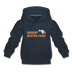 Winter Park, Colorado Youth Hoodie - Retro Mountain Youth Winter Park Hooded Sweatshirt - navy