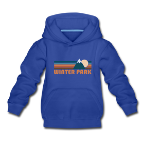 Winter Park, Colorado Youth Hoodie - Retro Mountain Youth Winter Park Hooded Sweatshirt