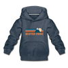 Winter Park, Colorado Youth Hoodie - Retro Mountain Youth Winter Park Hooded Sweatshirt - heather denim