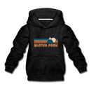Winter Park, Colorado Youth Hoodie - Retro Mountain Youth Winter Park Hooded Sweatshirt - charcoal gray