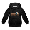 Winter Park, Colorado Youth Hoodie - Retro Mountain Youth Winter Park Hooded Sweatshirt - charcoal gray