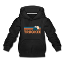 Truckee, California Youth Hoodie - Retro Mountain Youth Truckee Hooded Sweatshirt - black