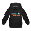 Truckee, California Youth Hoodie - Retro Mountain Youth Truckee Hooded Sweatshirt - black