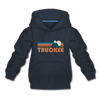 Truckee, California Youth Hoodie - Retro Mountain Youth Truckee Hooded Sweatshirt - navy