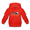 Truckee, California Youth Hoodie - Retro Mountain Youth Truckee Hooded Sweatshirt - red