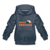 Truckee, California Youth Hoodie - Retro Mountain Youth Truckee Hooded Sweatshirt - heather denim