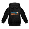 Truckee, California Youth Hoodie - Retro Mountain Youth Truckee Hooded Sweatshirt - charcoal gray