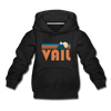 Vail, Colorado Youth Hoodie - Retro Mountain Youth Vail Hooded Sweatshirt - black