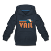 Vail, Colorado Youth Hoodie - Retro Mountain Youth Vail Hooded Sweatshirt - navy