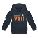 Vail, Colorado Youth Hoodie - Retro Mountain Youth Vail Hooded Sweatshirt - navy