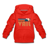 Vail, Colorado Youth Hoodie - Retro Mountain Youth Vail Hooded Sweatshirt - red