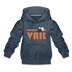 Vail, Colorado Youth Hoodie - Retro Mountain Youth Vail Hooded Sweatshirt - heather denim