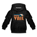 Vail, Colorado Youth Hoodie - Retro Mountain Youth Vail Hooded Sweatshirt - charcoal gray