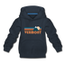 Vermont Youth Hoodie - Retro Mountain Youth Vermont Hooded Sweatshirt - navy