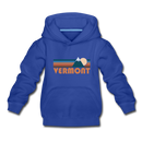 Vermont Youth Hoodie - Retro Mountain Youth Vermont Hooded Sweatshirt - royal blue