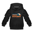 Ridgway, Colorado Youth Hoodie - Retro Mountain Youth Ridgway Hooded Sweatshirt - black