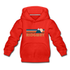 Ridgway, Colorado Youth Hoodie - Retro Mountain Youth Ridgway Hooded Sweatshirt - red