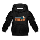 Ridgway, Colorado Youth Hoodie - Retro Mountain Youth Ridgway Hooded Sweatshirt - charcoal gray