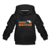 Whistler, Canada Youth Hoodie - Retro Mountain Youth Whistler Hooded Sweatshirt - black