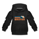 Whistler, Canada Youth Hoodie - Retro Mountain Youth Whistler Hooded Sweatshirt - black