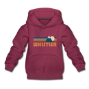 Whistler, Canada Youth Hoodie - Retro Mountain Youth Whistler Hooded Sweatshirt - burgundy