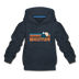 Whistler, Canada Youth Hoodie - Retro Mountain Youth Whistler Hooded Sweatshirt - navy