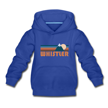 Whistler, Canada Youth Hoodie - Retro Mountain Youth Whistler Hooded Sweatshirt - royal blue
