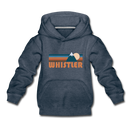 Whistler, Canada Youth Hoodie - Retro Mountain Youth Whistler Hooded Sweatshirt - heather denim