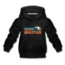 Whistler, Canada Youth Hoodie - Retro Mountain Youth Whistler Hooded Sweatshirt - charcoal gray