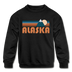 Alaska Youth Sweatshirt - Retro Mountain Youth Alaska Crewneck Sweatshirt - black
