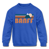 Banff, Canada Youth Sweatshirt - Retro Mountain Youth Banff Crewneck Sweatshirt