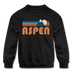 Aspen, Colorado Youth Sweatshirt - Retro Mountain Youth Aspen Crewneck Sweatshirt - black