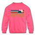 Aspen, Colorado Youth Sweatshirt - Retro Mountain Youth Aspen Crewneck Sweatshirt - neon pink