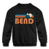 Bend, Oregon Youth Sweatshirt - Retro Mountain Youth Bend Crewneck Sweatshirt - black