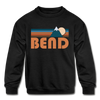 Bend, Oregon Youth Sweatshirt - Retro Mountain Youth Bend Crewneck Sweatshirt